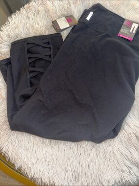 Black Lattice Side Leggings